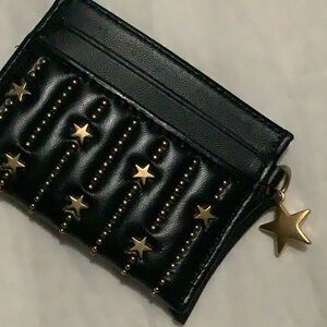 Tory Burch Black Star Stud Card Holder